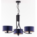 Jupiter 2099 - Kroonluchter aan ketting ARTHUR 3xE27/15W/230V blauw/zwart