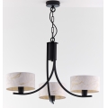 Jupiter 2103 - Kroonluchter aan ketting ARTHUR 3xE27/15W/230V wit/zwart/marmerdecor