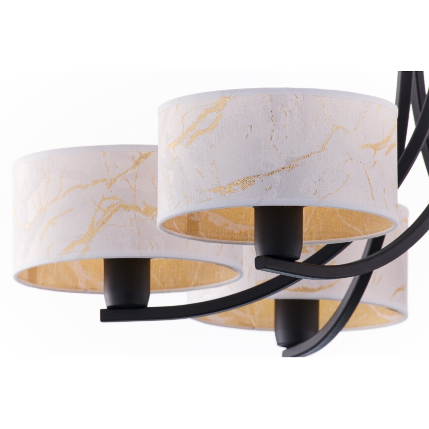 Jupiter 2105 - Kroonluchter aan ketting ARTHUR 6xE27/15W/230V wit/zwart/marmerlook