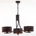 Jupiter 2106 - Kroonluchter aan ketting ARTHUR 3xE27/15W/230V zwart/oranje/marmerdecor