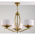 Jupiter 2109 - Stijlvolle kroonluchter aan stang KASZMIR 3xE27/15W/230V wit/goudkleurig/marmerdecor