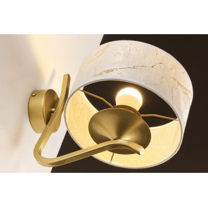 Jupiter 2111 - Wandlamp KASZMIR 1xE27/15W/230V wit/goud/marmerdecor