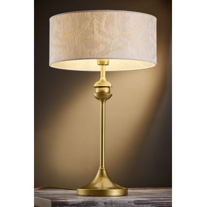 Jupiter 2112 - Tafellamp KASZMIR 1xE27/15W/230V wit/goud/marmerdecor