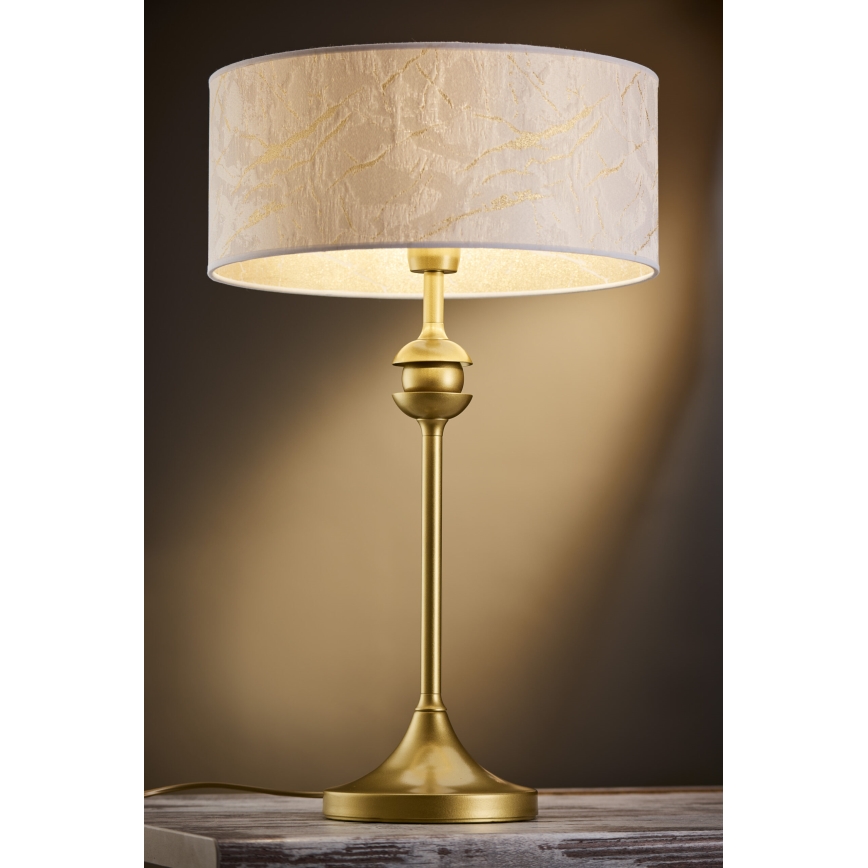 Jupiter 2112 - Tafellamp KASZMIR 1xE27/15W/230V wit/goud/marmerdecor