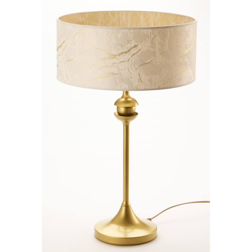 Jupiter 2112 - Tafellamp KASZMIR 1xE27/15W/230V wit/goud/marmerdecor