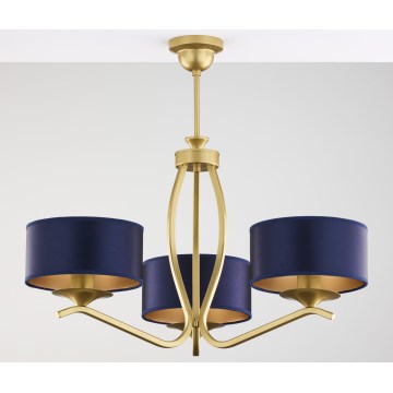 Jupiter 2113 - KASZMIR staafkroonluchter 3xE27/15W/230V blauw/goud