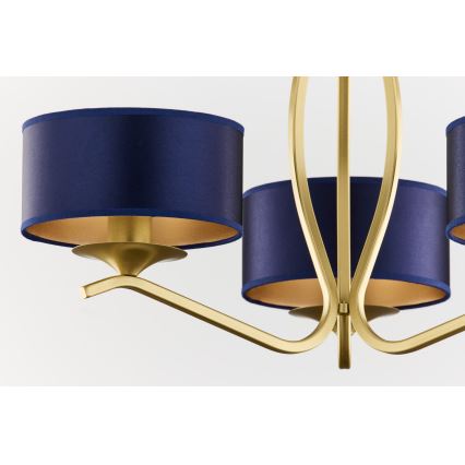 Jupiter 2113 - KASZMIR staafkroonluchter 3xE27/15W/230V blauw/goud