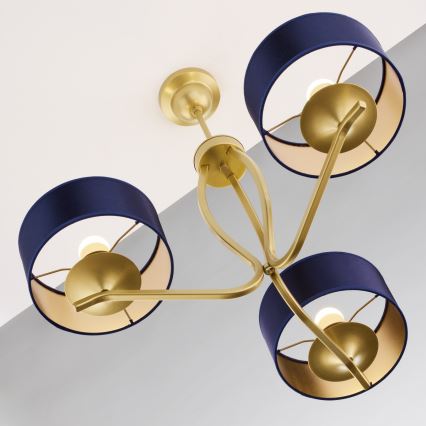 Jupiter 2113 - KASZMIR staafkroonluchter 3xE27/15W/230V blauw/goud