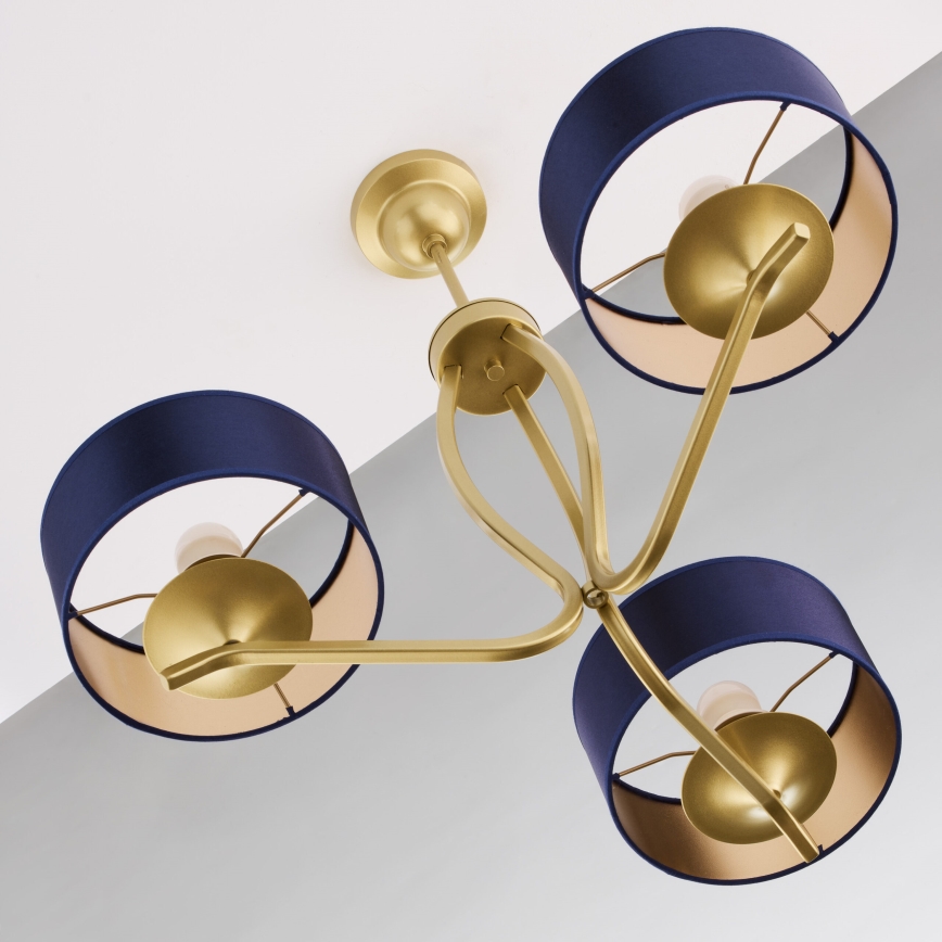 Jupiter 2113 - KASZMIR staafkroonluchter 3xE27/15W/230V blauw/goud