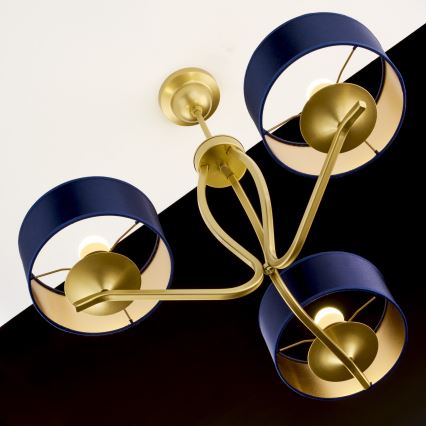 Jupiter 2113 - KASZMIR staafkroonluchter 3xE27/15W/230V blauw/goud