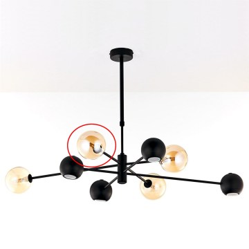 Jupiter - Vervangend glas voor kroonluchter MOKA G9, Ø 12 cm, gerookt beige