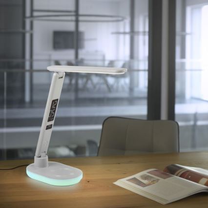 JUST LIGHT. 11018-16 - LED RGBW Dimbare touch tafellamp met draadloos opladen TINA LED/4W/230V wit