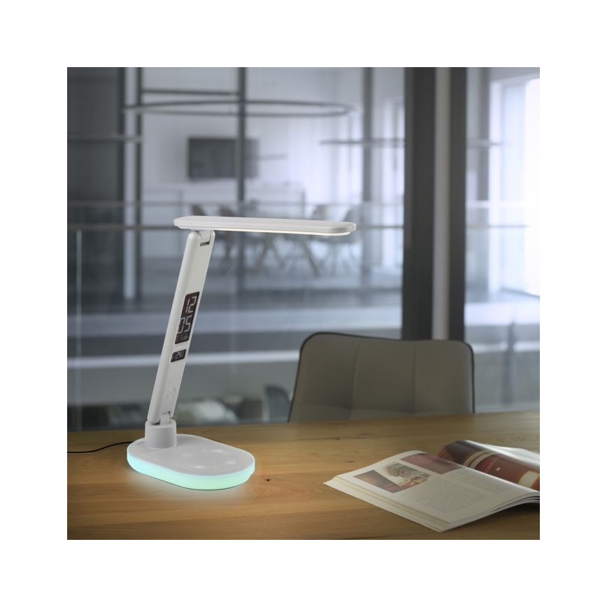 JUST LIGHT. 11018-16 - LED RGBW Dimbare touch tafellamp met draadloos opladen TINA LED/4W/230V wit