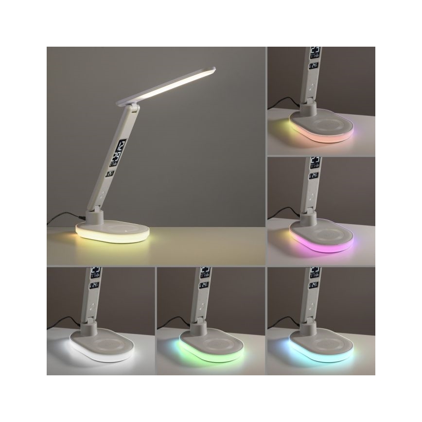 JUST LIGHT. 11018-16 - LED RGBW Dimbare touch tafellamp met draadloos opladen TINA LED/4W/230V wit