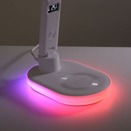 JUST LIGHT. 11018-16 - LED RGBW Dimbare touch tafellamp met draadloos opladen TINA LED/4W/230V wit