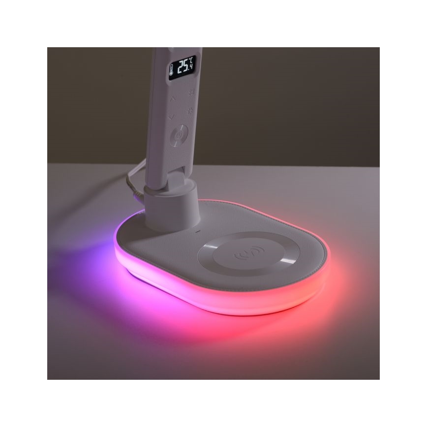 JUST LIGHT. 11018-16 - LED RGBW Dimbare touch tafellamp met draadloos opladen TINA LED/4W/230V wit