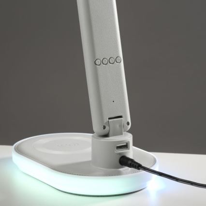 JUST LIGHT. 11018-16 - LED RGBW Dimbare touch tafellamp met draadloos opladen TINA LED/4W/230V wit