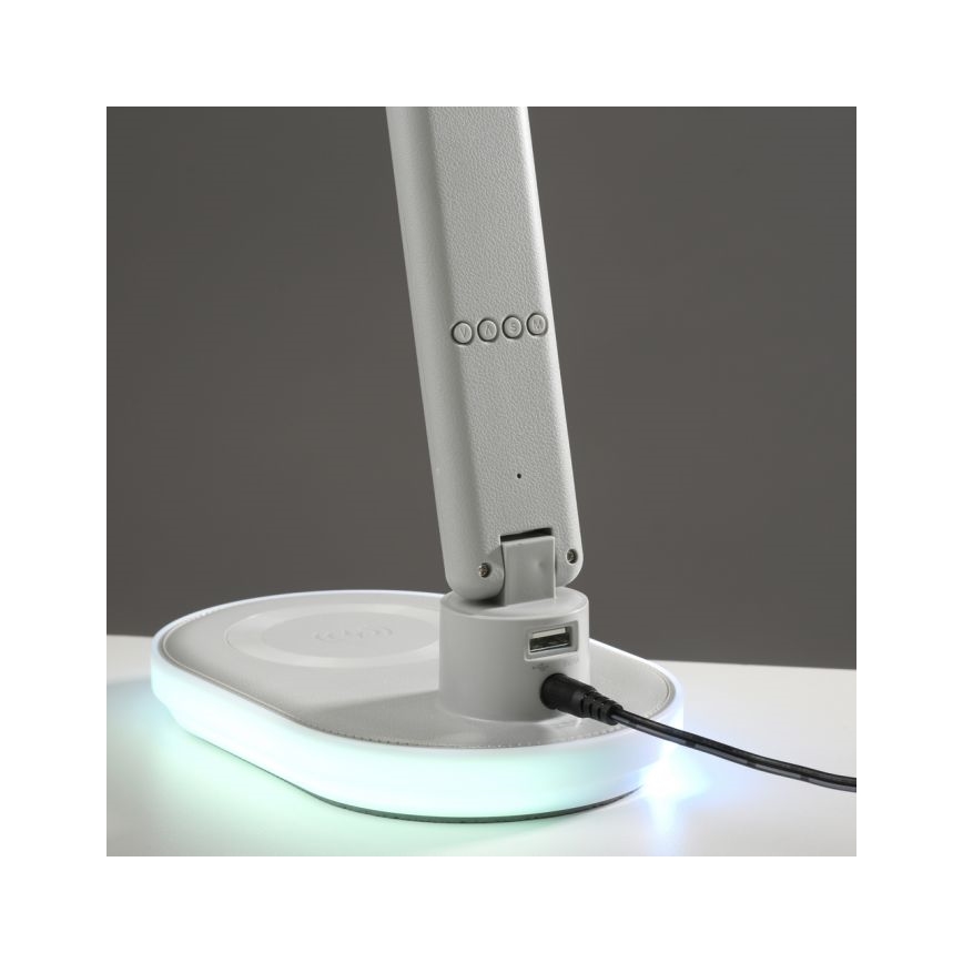 JUST LIGHT. 11018-16 - LED RGBW Dimbare touch tafellamp met draadloos opladen TINA LED/4W/230V wit