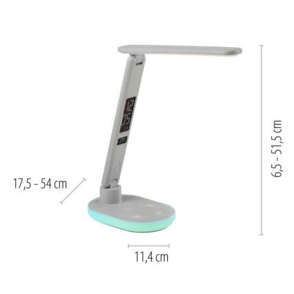 JUST LIGHT. 11018-16 - LED RGBW Dimbare touch tafellamp met draadloos opladen TINA LED/4W/230V wit