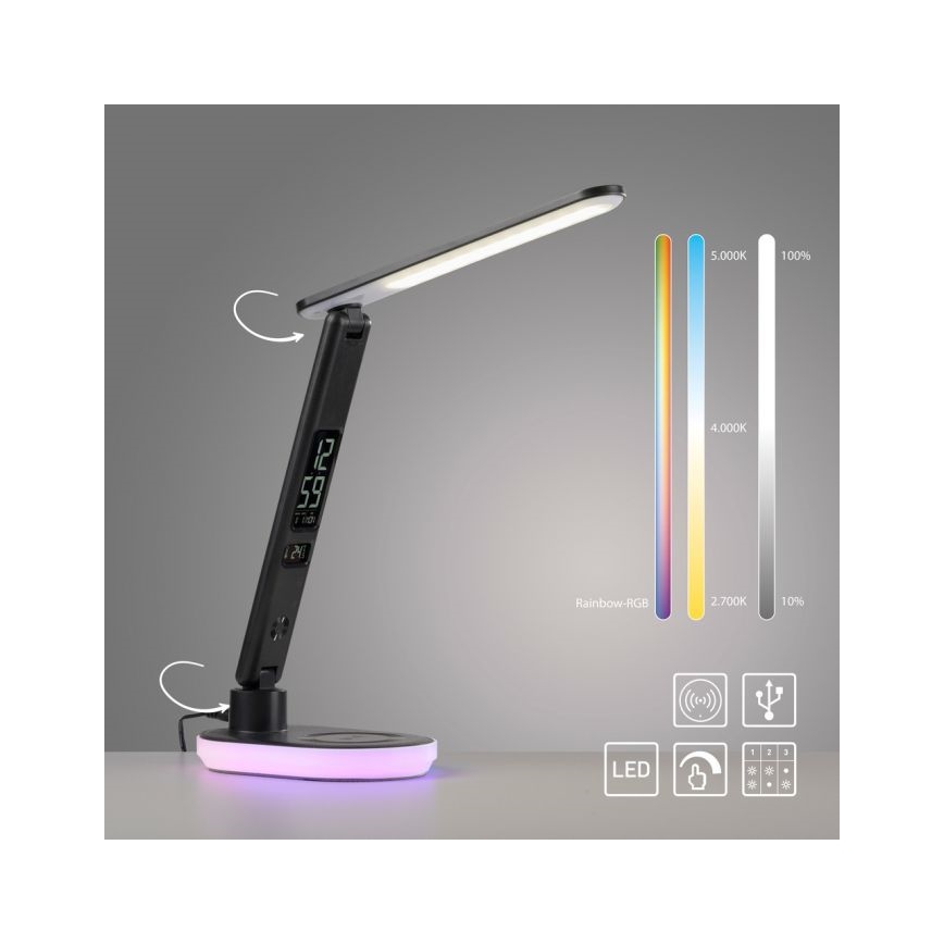 JUST LIGHT. 11018-18 - LED RGBW LED Dimbare touch tafellamp met draadloos opladen TINA LED/4W/230V