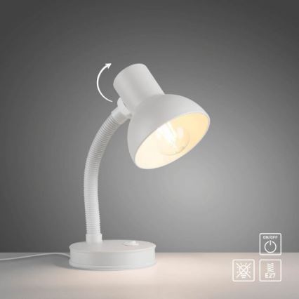 JUST LIGHT. 11080-16 - Flexibele bureaulamp FLEXI 1xE27/25W/230V wit