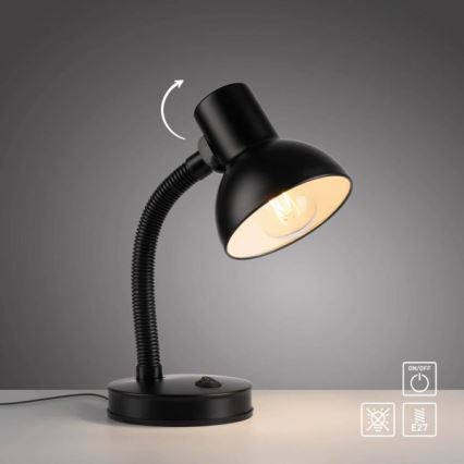 JUST LIGHT. 11080-18 - Flexibele tafellamp FLEXI 1xE27/25W/230V zwart