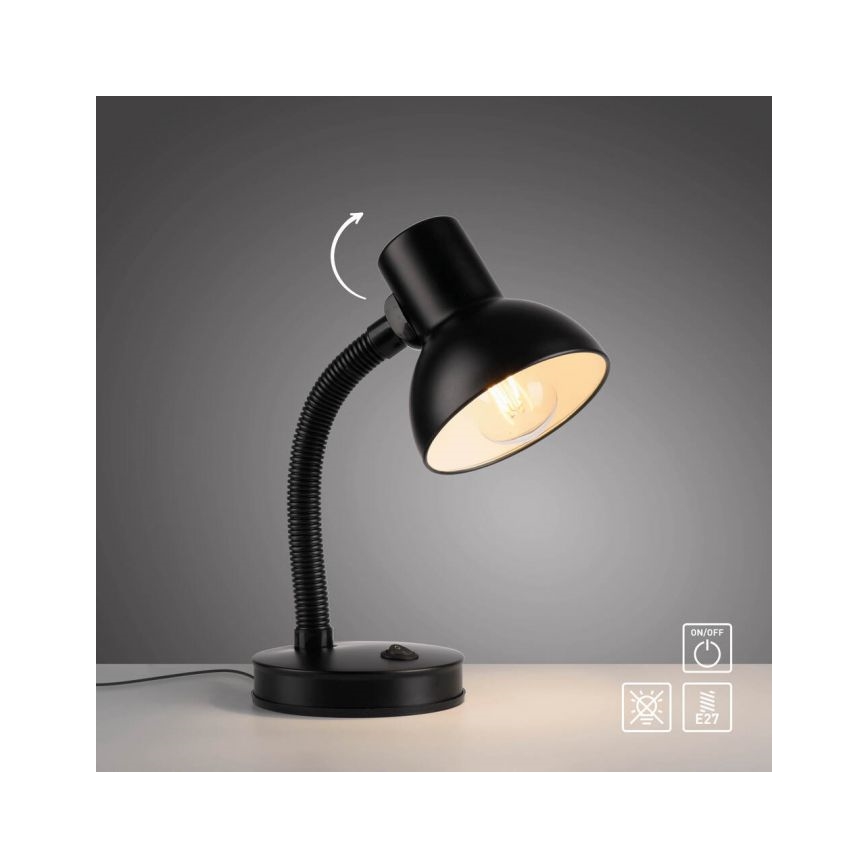 JUST LIGHT. 11080-18 - Flexibele tafellamp FLEXI 1xE27/25W/230V zwart
