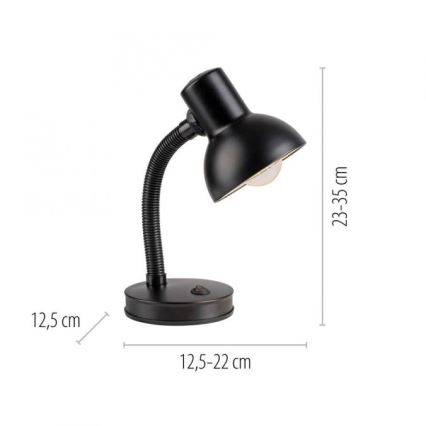 JUST LIGHT. 11080-18 - Flexibele tafellamp FLEXI 1xE27/25W/230V zwart
