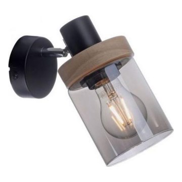 JUST LIGHT. 11311-18 - Wandspot PASQUAL 1xE27/40W/230V zwart/rubberen boom