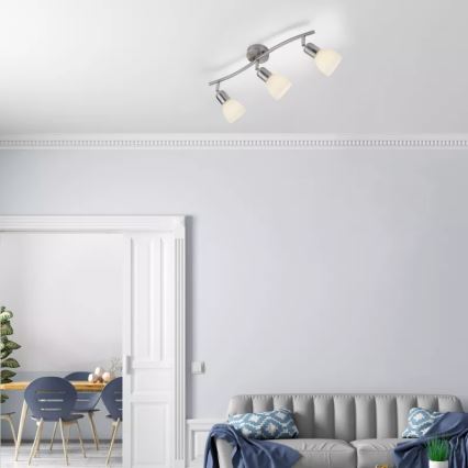 JUST LIGHT. 11953-55 - Plafondspot KARO 3xE14/40W/230V mat chroom