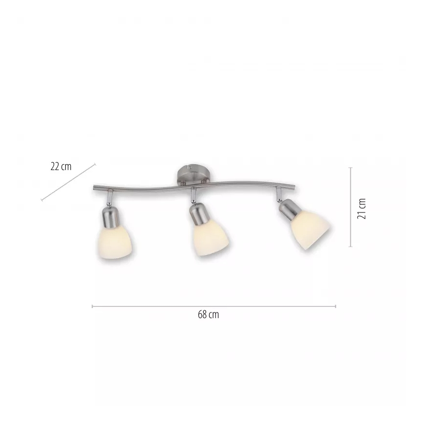 JUST LIGHT. 11953-55 - Plafondspot KARO 3xE14/40W/230V mat chroom