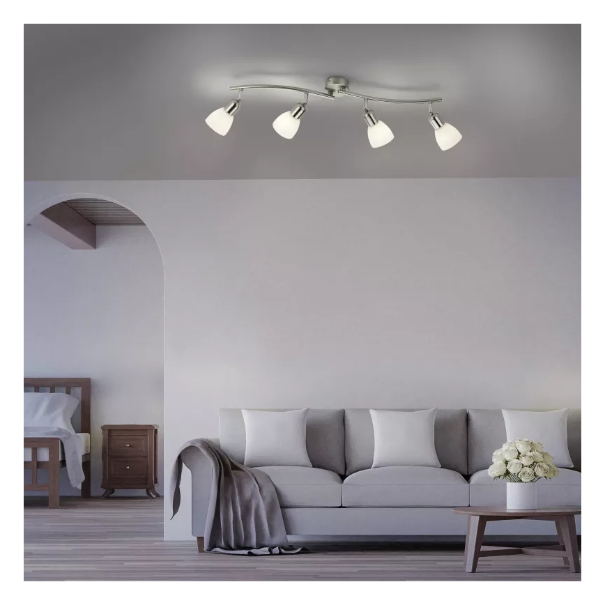 JUST LIGHT. 11954-55 - Plafondspot KARO 4xE14/40W/230V mat chroom