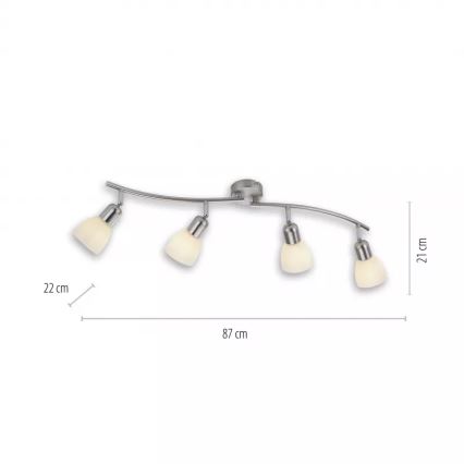 JUST LIGHT. 11954-55 - Plafondspot KARO 4xE14/40W/230V mat chroom