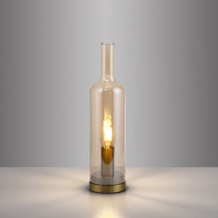 JUST LIGHT. 14006-27 - Tafellamp BOTTLE 1xE14/25W/230V beige/rookkleurig