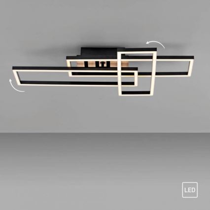 JUST LIGHT. 14051-79 - LED-plafondlamp AKUSTIKA LED/20,5W/230V eiken/zwart