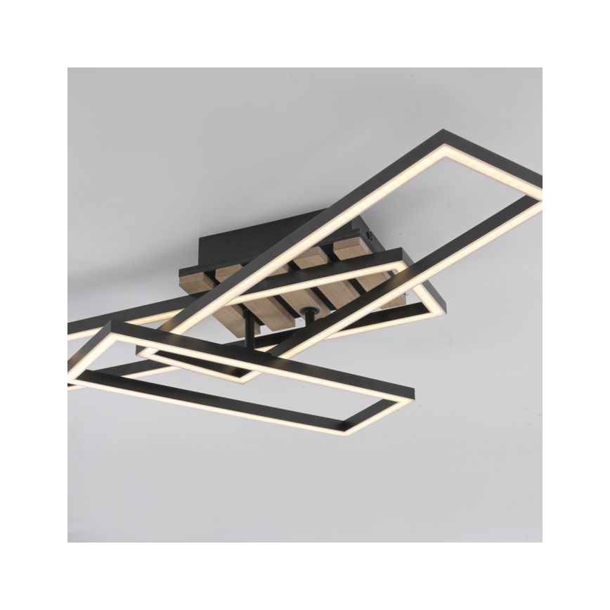 JUST LIGHT. 14051-79 - LED-plafondlamp AKUSTIKA LED/20,5W/230V eiken/zwart