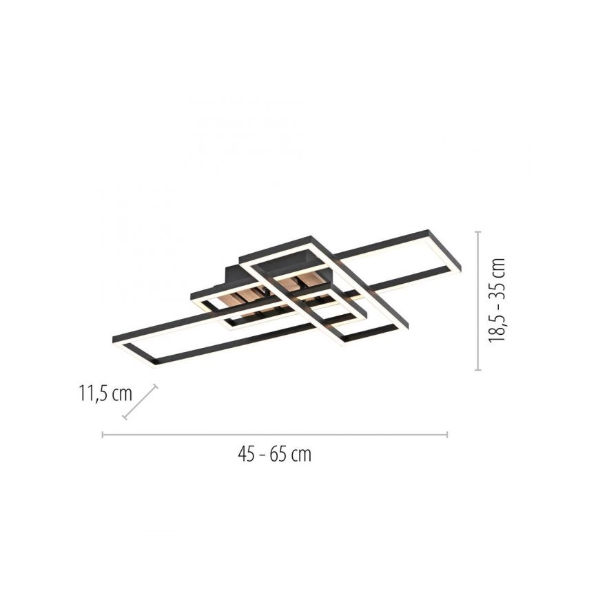 JUST LIGHT. 14051-79 - LED-plafondlamp AKUSTIKA LED/20,5W/230V eiken/zwart