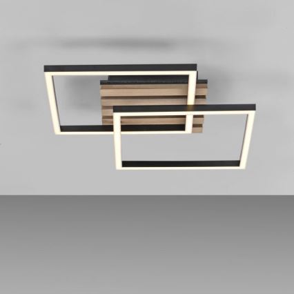 JUST LIGHT. 14053-79 - LED-plafondlamp AKUSTIKA LED/15W/230V eiken/zwart