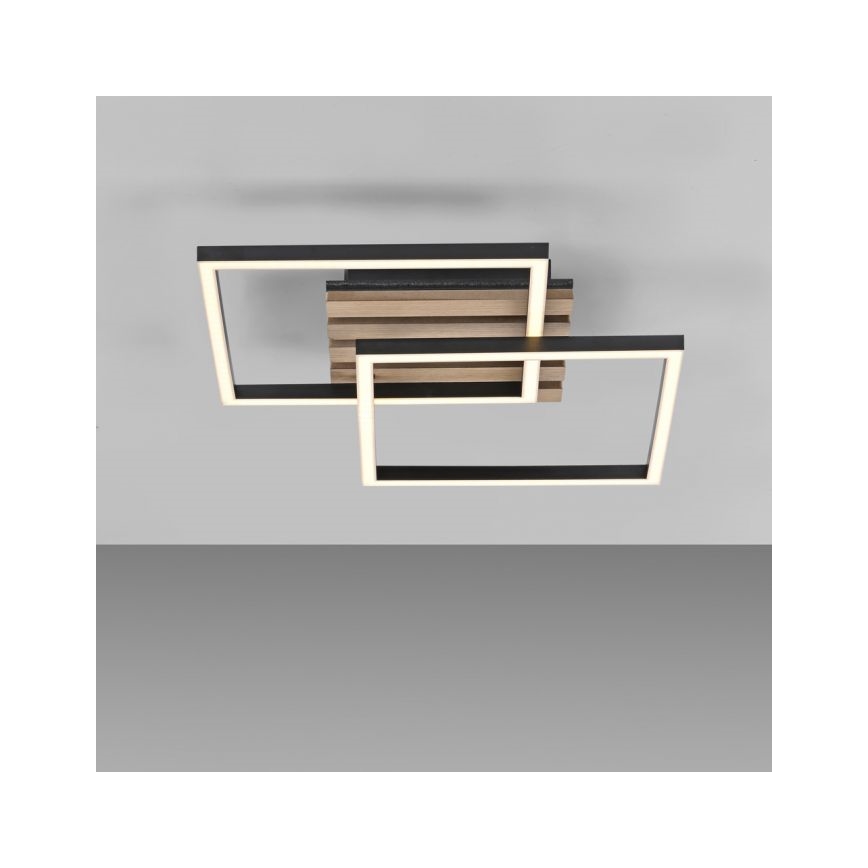 JUST LIGHT. 14053-79 - LED-plafondlamp AKUSTIKA LED/15W/230V eiken/zwart