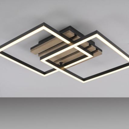 JUST LIGHT. 14053-79 - LED-plafondlamp AKUSTIKA LED/15W/230V eiken/zwart