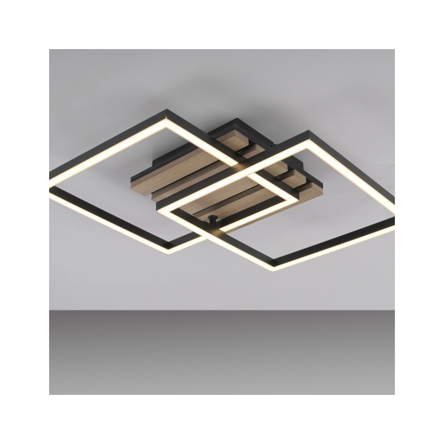 JUST LIGHT. 14053-79 - LED-plafondlamp AKUSTIKA LED/15W/230V eiken/zwart