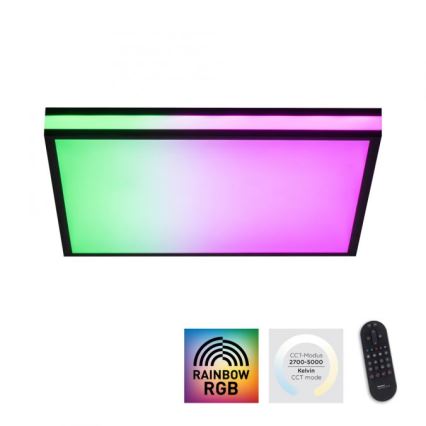 JUST LIGHT. 14110-18 - LED RGBW Dimbare plafondlamp MARIO BLACK LED/19,5W/230V 2700-5000K + afstandsbediening