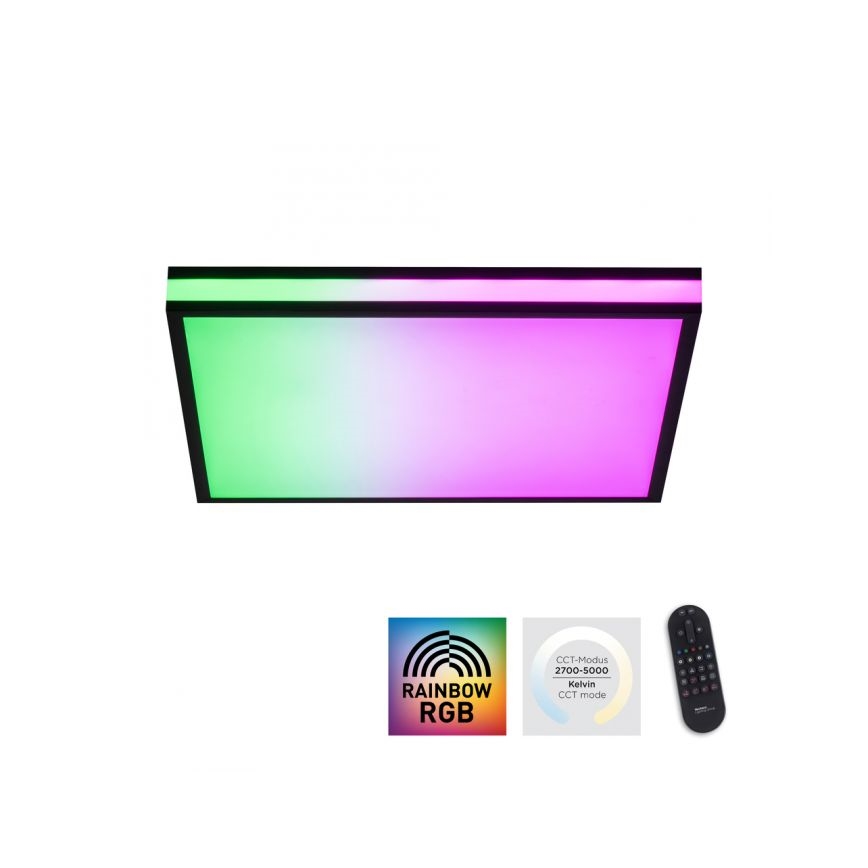 JUST LIGHT. 14110-18 - LED RGBW Dimbare plafondlamp MARIO BLACK LED/19,5W/230V 2700-5000K + afstandsbediening