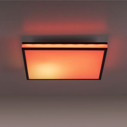 JUST LIGHT. 14110-18 - LED RGBW Dimbare plafondlamp MARIO BLACK LED/19,5W/230V 2700-5000K + afstandsbediening