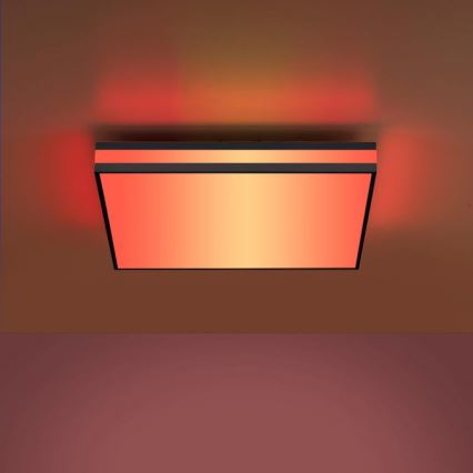 JUST LIGHT. 14110-18 - LED RGBW Dimbare plafondlamp MARIO BLACK LED/19,5W/230V 2700-5000K + afstandsbediening
