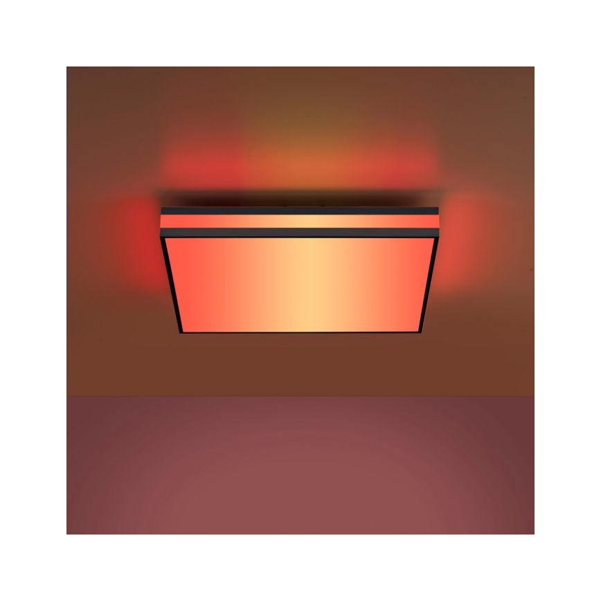 JUST LIGHT. 14110-18 - LED RGBW Dimbare plafondlamp MARIO BLACK LED/19,5W/230V 2700-5000K + afstandsbediening