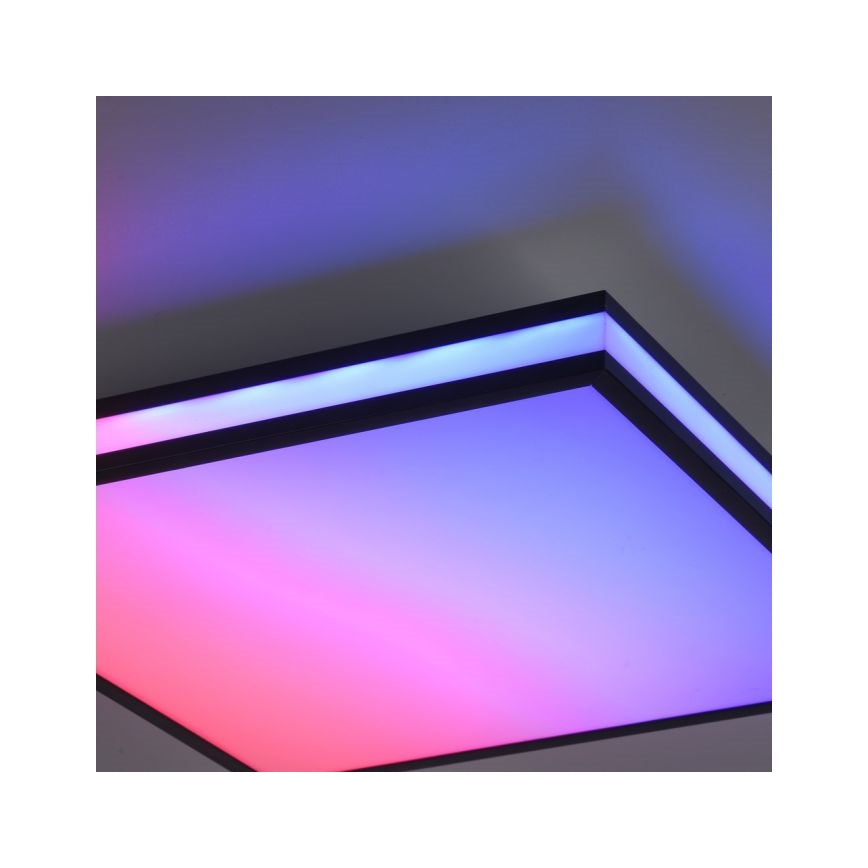 JUST LIGHT. 14110-18 - LED RGBW Dimbare plafondlamp MARIO BLACK LED/19,5W/230V 2700-5000K + afstandsbediening