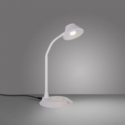 JUST LIGHT. 14414-16 - Dimmbare Flexibele Touch Tafellamp met Draadloos Opladen PUCKI LED/4,5W/230V wit