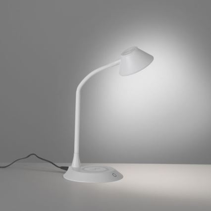 JUST LIGHT. 14414-16 - Dimmbare Flexibele Touch Tafellamp met Draadloos Opladen PUCKI LED/4,5W/230V wit