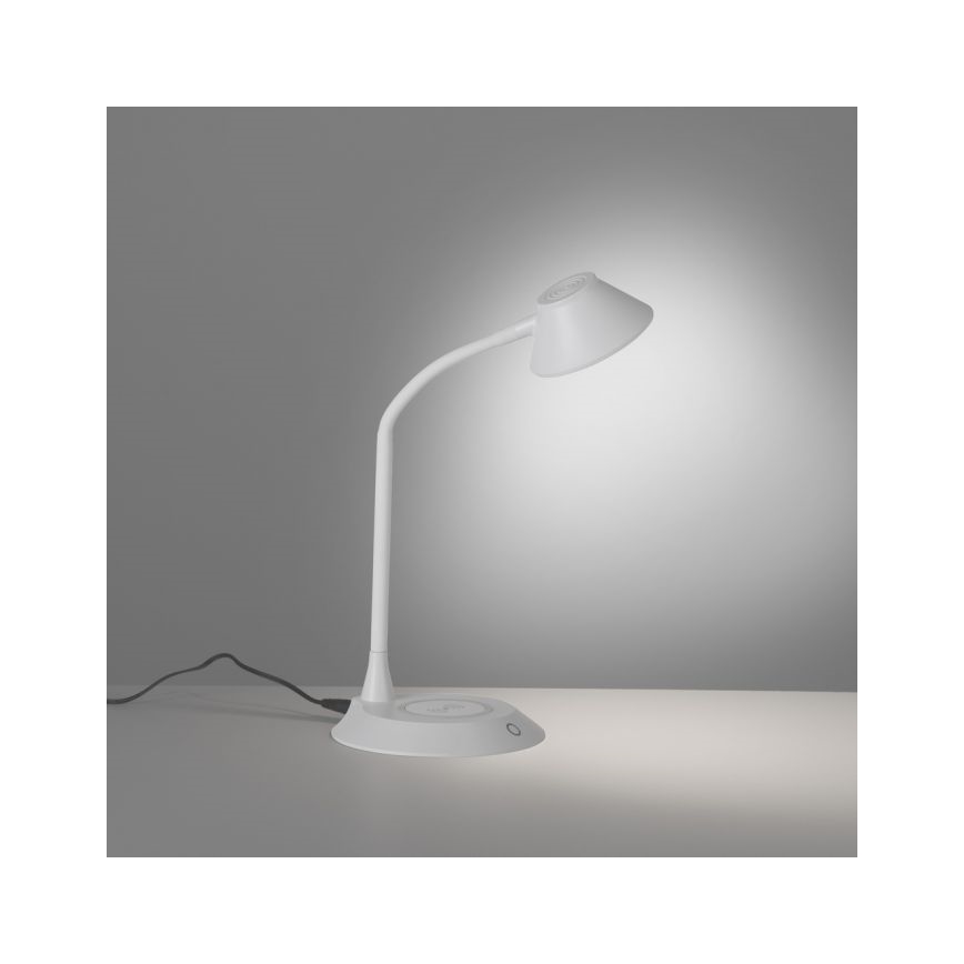 JUST LIGHT. 14414-16 - Dimmbare Flexibele Touch Tafellamp met Draadloos Opladen PUCKI LED/4,5W/230V wit